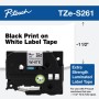 Banda laminata Original Brother Black on White, TZES261, pentru 530|550|3600|9200|9400|9500|9600|9700|9800|D800|E800|P900|P910|P950, 36mm, incl.TV 0 RON, 