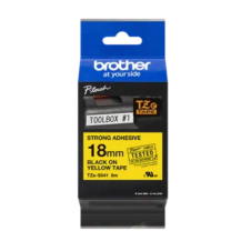 Banda laminata Original Brother Black on White, TZES641, pentru D400|D450|E300|H300|18R|300|310|320|340|1300|1700|1750|1760|1800|1810|1830|1880|1890|1900|1910|1950|1960|2030|2040|2100|2110|ST5, 18mm, incl.TV 0 RON, 