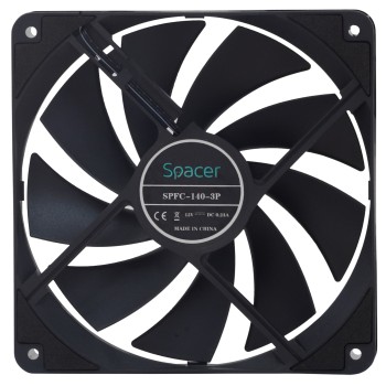 VENTILATOR SPACER PC 140x140x25 mm, Hydraulic Bearing, 67.6CFM, conector 3-pin, no LED,  black 
