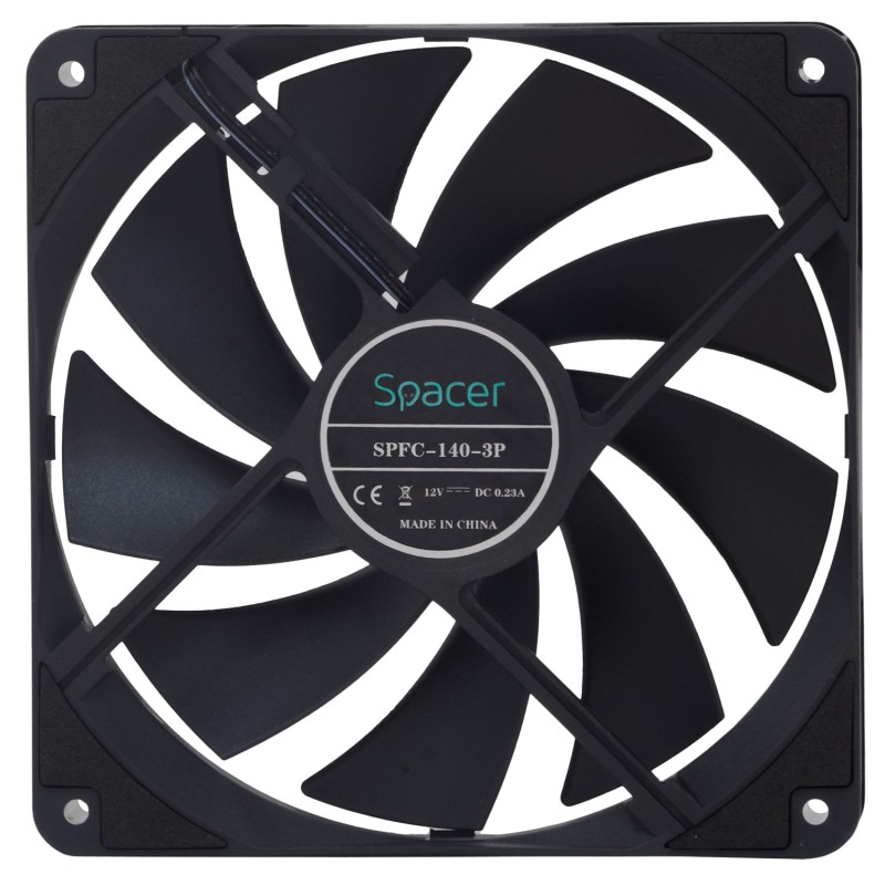 VENTILATOR SPACER PC 140x140x25 mm, Hydraulic Bearing, 67.6CFM, conector 3-pin, no LED,  black 
