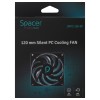 VENTILATOR SPACER PC 120x120x25 mm, Hydraulic Bearing, 45CFM, conector 3-pin, no LED,  black 