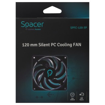 VENTILATOR SPACER PC 120x120x25 mm, Hydraulic Bearing, 45CFM, conector 3-pin, no LED,  black 
