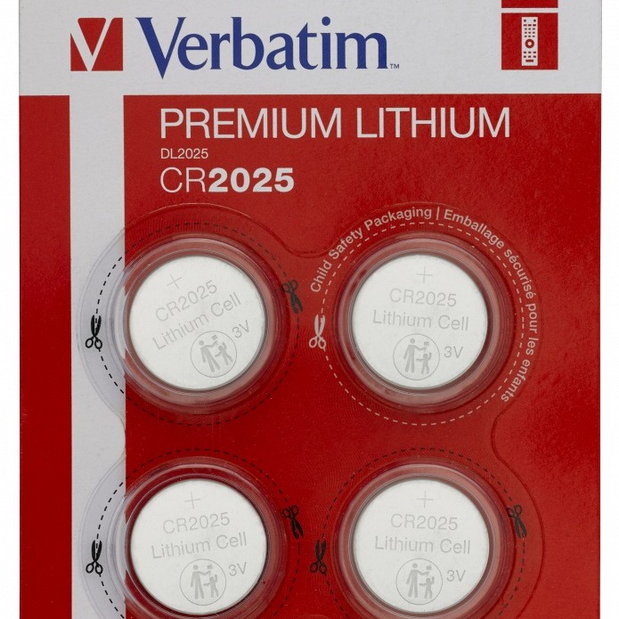 BATERIE VERBATIM, butoni (CR2025), 3V litiu, 4 buc., 