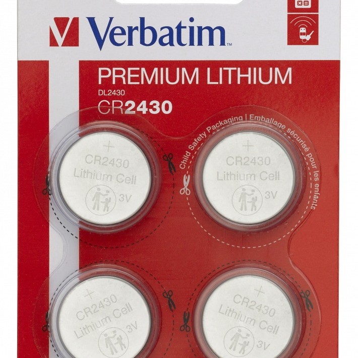 BATERIE VERBATIM, butoni (CR2430), 3V litiu, 4 buc., 
