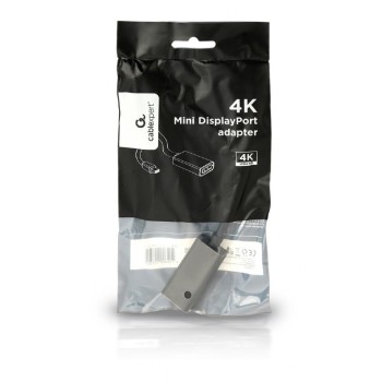 ADAPTOR video GEMBIRD, Mini-DisplayPort (T) la DisplayPort (M), rezolutie maxima 4K (3840 x 2160) la 30Hz, black, 