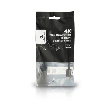 ADAPTOR video GEMBIRD, Mini-DisplayPort (T) la HDMI (M), rezolutie maxima 4K (3840 x 2160) la 30Hz, black, 