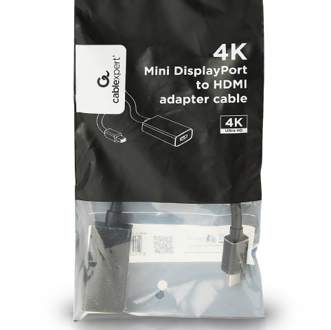ADAPTOR video GEMBIRD, Mini-DisplayPort (T) la HDMI (M), rezolutie maxima 4K (3840 x 2160) la 30Hz, black, 