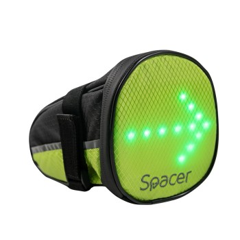 GEANTA reflectorizanta SPACER pentru Bicicleta, cu semnalizare LED prin telecomanda si de montat la sa, 