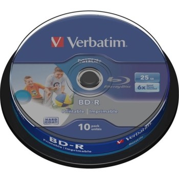 BD-R VERBATIM  25GB, viteza 6x, 10 buc, Single Layer, spindle, printabil, 