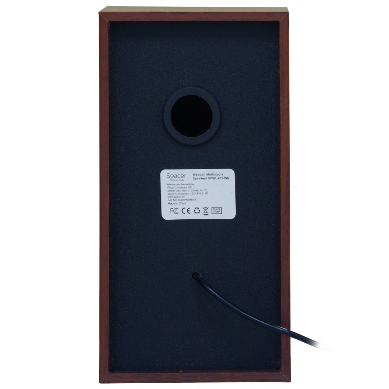 BOXE SPACER 2.0, RMS:  6W (2 x 3W), control volum, USB power, wooden, 