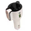 MODULATOR AUTO FM SPACER cu casca Bluetooth 5.0, 1xUSB QC3.0 + Type-C; 1xUSB max. 5V/3.1A, earphone 30mAh, 12V-24V, max. 10-15m, mic max. 0-2m, format MP3/WMA, 206 canale 87.5-108Mhz, USB disk, white, 