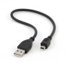 CABLU alimentare si date GEMBIRD, pt. smartphone, USB 2.0 (T) la Mini-USB 2.0 (T), 30cm, conectori auriti, negru, 