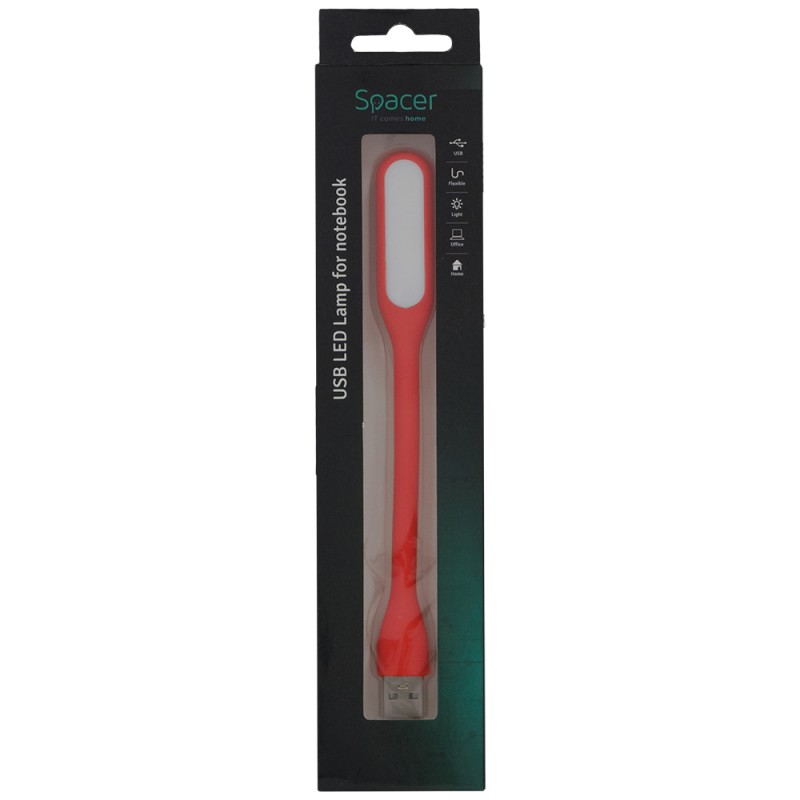 LAMPA LED USB pentru notebook, SPACER, red, 