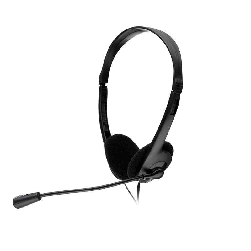 CASTI  Spacer, cu fir, standard, utilizare multimedia, call center, microfon pe brat, conectare prin Jack 3.5 mm x 2, negru, 