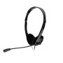 CASTI  Spacer, cu fir, standard, utilizare multimedia, call center, microfon pe brat, conectare prin Jack 3.5 mm x 2, negru, 