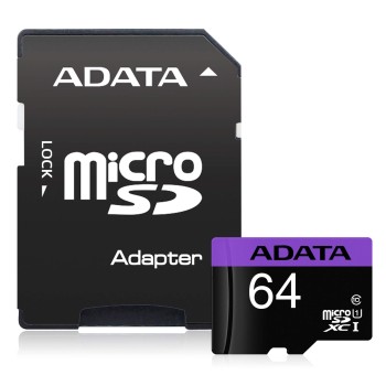 CARD MicroSD ADATA,  64 GB, MicroSDXC, clasa 10, standard UHS-I U1, 