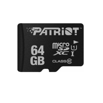 CARD MicroSD PATRIOT, 64 GB, MicroSDXC, clasa 10, standard UHS-I U1, 
