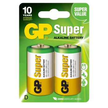Baterie GP Batteries, Super Alcalina D (LR20) 1.5V alcalina, blister 2 buc. 