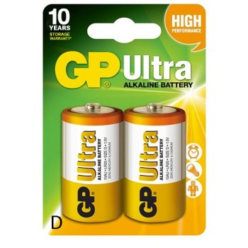 Baterie GP Batteries, Ultra Alcalina D (LR20) 1.5V alcalina, blister 2 buc. 