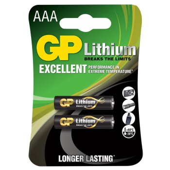Baterie GP Batteries, Lithium AAA (FR03) 1.5V lithium, blister 2 buc. 