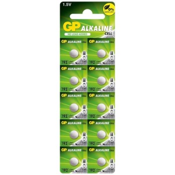 Baterie GP Batteries, butoni (AG3/LR41) 1.5V alcalina, blister 10 buc. 