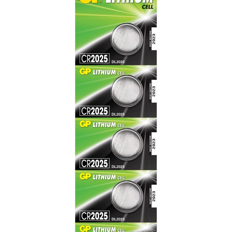 Baterie GP Batteries, butoni (CR2025) 3V lithium, blister 5 buc. 
