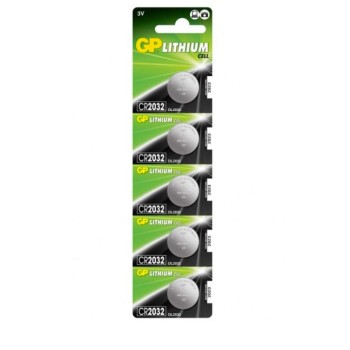 Baterie GP Batteries, butoni (CR2032) 3V lithium, blister 5 buc. 
