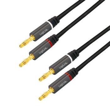 CABLU audio LOGILINK stereo (2 x 2.5 mm jack T/T), 5m, conectori auriti, negru 