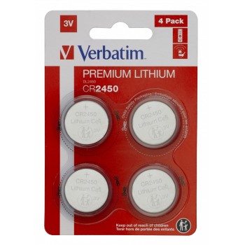 BATERIE VERBATIM, butoni (CR2450), 3V litiu, 4 buc., 