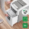 Distrugator automat documente Leitz IQ  Small Office , 100 coli, P5, micro-cut (tip particule), cos  34 litri, alb-gri, Leitz 