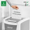 Distrugator automat documente Leitz IQ  Small Office , 100 coli, P5, micro-cut (tip particule), cos  34 litri, alb-gri, Leitz 