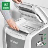 Distrugator automat documente Leitz IQ Office , 150 coli, P4, cross-cut (tip confeti), cos  44 litri, alb-gri, Leitz 