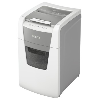 Distrugator automat documente Leitz IQ Office , 150 coli, P4, cross-cut (tip confeti), cos  44 litri, alb-gri, Leitz 