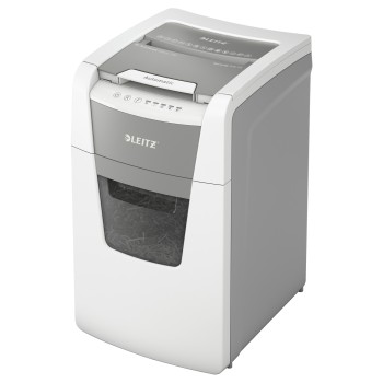 Distrugator automat documente Leitz IQ Office , 150 coli, P5, micro-cut (tip particule), cos  44 litri, alb-gri, Leitz 