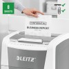 Distrugator automat documente Leitz IQ Office , 300 coli, P5, micro-cut (tip particule), cos  60 litri, alb-gri, Leitz 