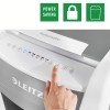 Distrugator automat documente Leitz IQ Office , 600 coli, P5, micro-cut (tip particule), cos 110 litri, alb-gri, Leitz 