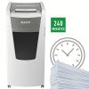 Distrugator automat documente Leitz IQ Office , 600 coli, P5, micro-cut (tip particule), cos 110 litri, alb-gri, Leitz 