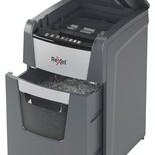 Distrugator automat documente Rexel OPTIMUM 130X , 130 coli, P4, cross-cut (tip confeti), cos  44 litri, negru-gri, 
