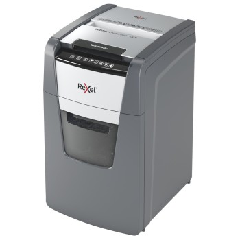 Distrugator automat documente Rexel OPTIMUM 130X , 130 coli, P4, cross-cut (tip confeti), cos  44 litri, negru-gri, 