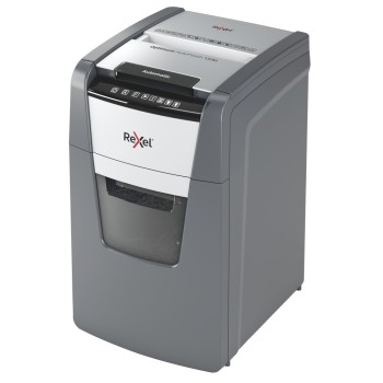 Distrugator automat documente Rexel OPTIMUM 130M , 130 coli, P5, micro-cut (tip particule), cos  44 litri, negru-gri, 