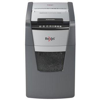 Distrugator automat documente Rexel OPTIMUM 130M , 130 coli, P5, micro-cut (tip particule), cos  44 litri, negru-gri, 