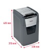 Distrugator automat documente Rexel OPTIMUM 130M , 130 coli, P5, micro-cut (tip particule), cos  44 litri, negru-gri, 