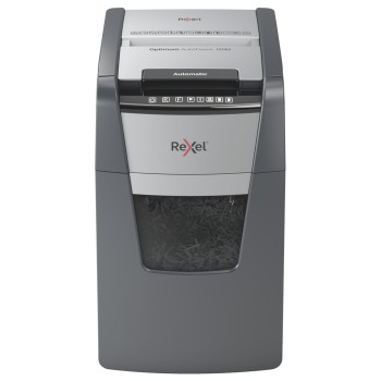 Distrugator automat documente Rexel OPTIMUM 150M , 150 coli, P5, micro-cut (tip particule), cos  44 litri, negru-gri, 