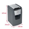 Distrugator automat documente Rexel OPTIMUM 150M , 150 coli, P5, micro-cut (tip particule), cos  44 litri, negru-gri, 