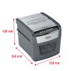 Distrugator automat documente Rexel OPTIMUM  45X ,  45 coli, P4, cross-cut (tip confeti), cos  20 litri, negru-gri, 