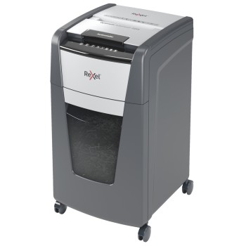 Distrugator automat documente Rexel OPTIMUM 225X , 225 coli, P4, cross-cut (tip confeti), cos  60 litri, negru-gri, 