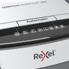 Distrugator automat documente Rexel OPTIMUM  50X ,  50 coli, P4, cross-cut (tip confeti), cos  20 litri, negru-gri, 