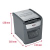 Distrugator automat documente Rexel OPTIMUM  50X ,  50 coli, P4, cross-cut (tip confeti), cos  20 litri, negru-gri, 