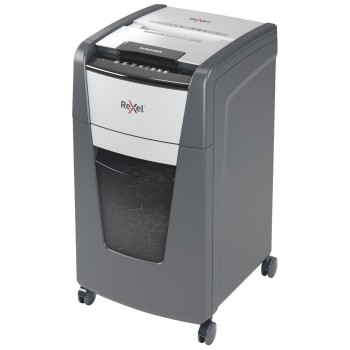 Distrugator automat documente Rexel OPTIMUM 225M , 225 coli, P5, micro-cut (tip particule), cos  60 litri, negru-gri, 