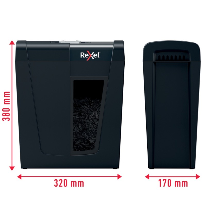 Distrugator manual documente Rexel SECURE   X8,   8 coli, P4, cross-cut (tip confeti), cos  14 litri, negru, 